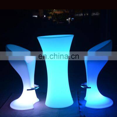 led light bar table /Led PE Light Up Chair for Restaurant Discotheque Pub Used Glowing Bar Table