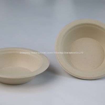 12 oz Disposable Round bowl with lid pulp mold food container take away dinnerware
