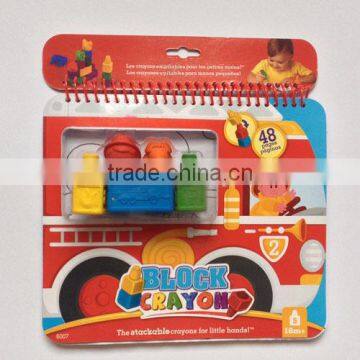 2015 new design drawing set kids coloring book with crayons