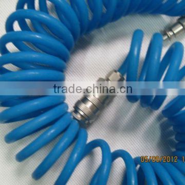 BellRight High Standard PVC Spring Air Hose, Multi Color, with Standard Quick Coupling