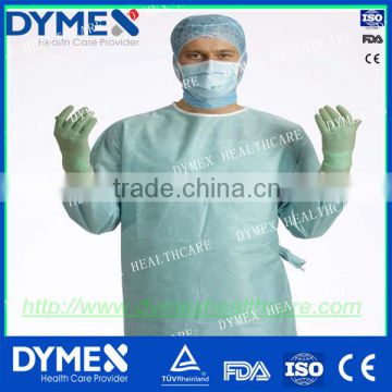 Oil Repellent sterile disposable gown patient disposable surgical gown with Waist ties (one strip)