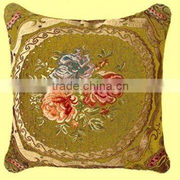 Pakistan Fancy Colorful Knitted Rose Chenille Light Coffee Square Cushion Cover XH-013