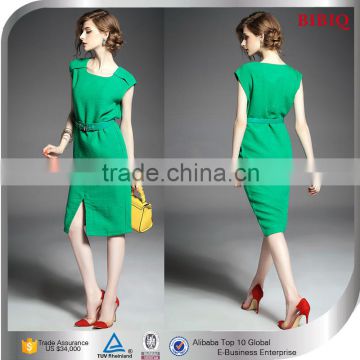 Wholesale Ladies Green Pictures Office Dresses For Women