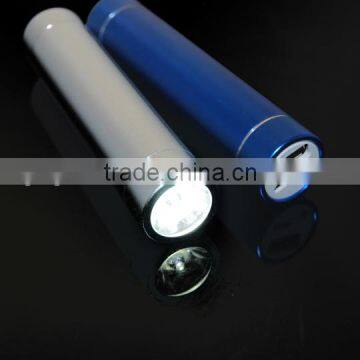 2600mAh power bank with LED torch External Battery pack for Mobile phone