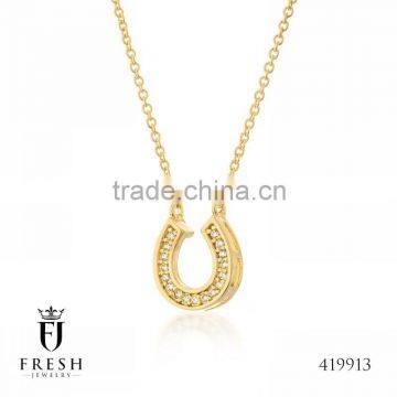 Fashion Gold Plated Necklace - 419913 , Wholesale Gold Plated Jewellery, Gold Plated Jewellery Manufacturer, CZ Cubic Zircon AAA