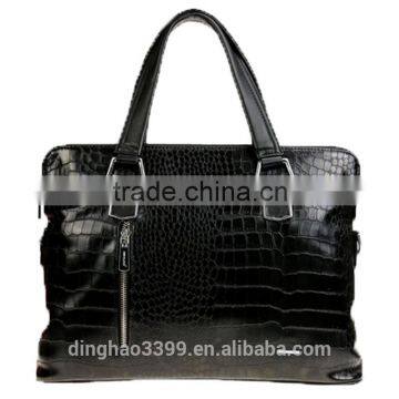 Hot sell briefcase black leather handbag business fashion tote bag