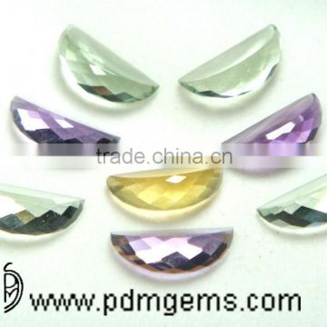 Multi Gemstones Watermelon Slice Cut Faceted Lot For Silver Bands From Wholesaler