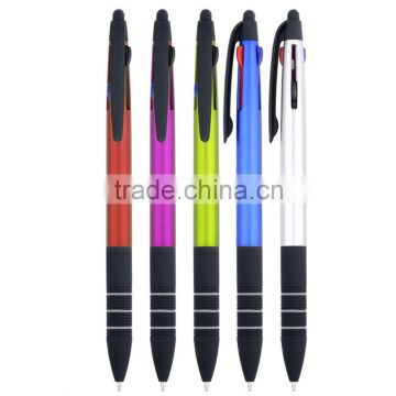 Fashional 3 colors ball point promotional multi color ball pen with logo
