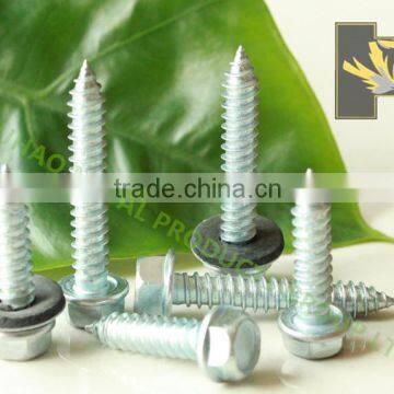 22A slivery hex head self tapping screw with EPDM rubber