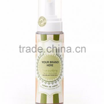 Face Mousse For Oily Skin With Reetha, Green Tea And Nettle Oil - 230 ml. Private Label Available. Made in EU