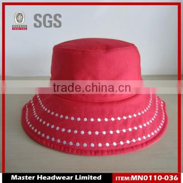 magenta 100% cotton wide brim bucket fishing hats and caps