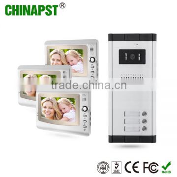 7'' TFT LCD Video Door Phone With 3 Indoor Monitor Connection Doorbell Video Monitors PST-VDO1-3K