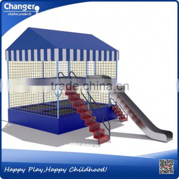 China factory TUV/ASTM/CE certificate free design cheap kids outdoor trampoline with roof