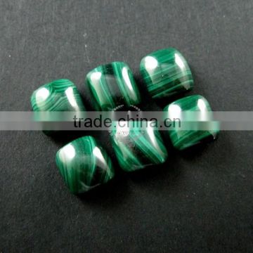 8x9mm thick square peacock green malachite cabochon DIY supplies findings 4140008
