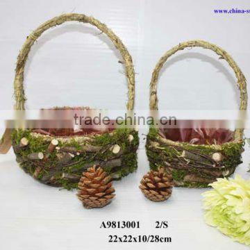 handicraft basket made of wood