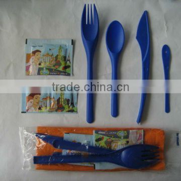 plastic cutlery kit with condiment