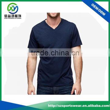 High quality custom V neck 95% cotton 5% elastane t shirt with your own logo printing shirts for men