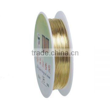 Copper Beading Wire Thread Cord Round Gold Plated 0.25mm Dia. , 2 Rolls
