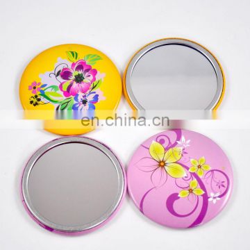 New arrived craft beautiful eco-friendly tinplate mirror button / looking glass for decoration