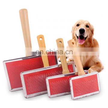 Wooden Bamboo Grooming Hair Remover Pet Slicker Comb Dog Brush For Dog