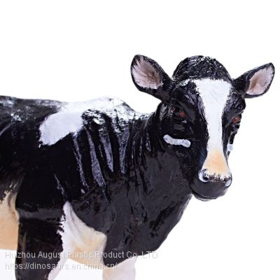 Custom Holstein Friesian Figure Pvc Holstein Cow Animal Model Toy Vivid Holstein Friesian Cow Action Figure