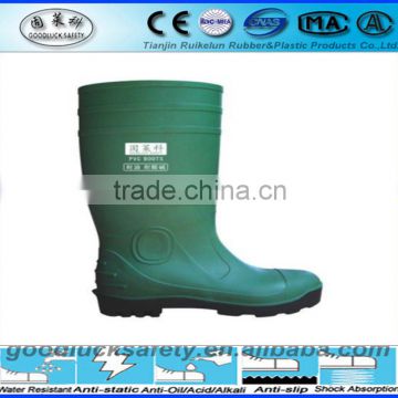 hot sale 100% waterproof PVC steel toe mining safety boots