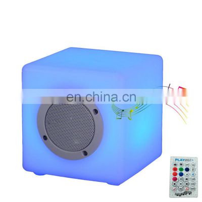 Atmosphere Outdoor rechargeable cordless Portable plastic music speaker Waterproof LED Light Speaker Wireless