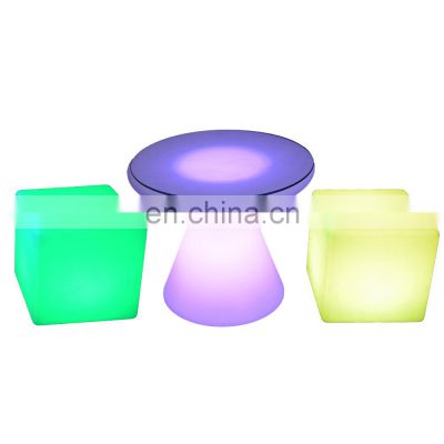 bar stools and tables led cube seating plastic club furniture outdoor waterproof RGB bar stools