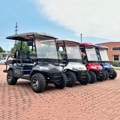 Back-to-back electric golf cart, 4-seater beach golf cart