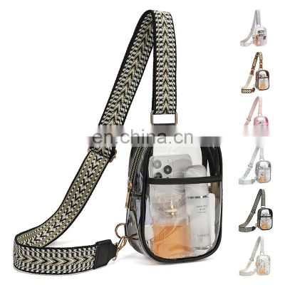 Wholesale Fashion TPU Portable Chest Bags Custom Waterproof Transparent Shoulder Bags Crossbody Belt Bag For Unisex