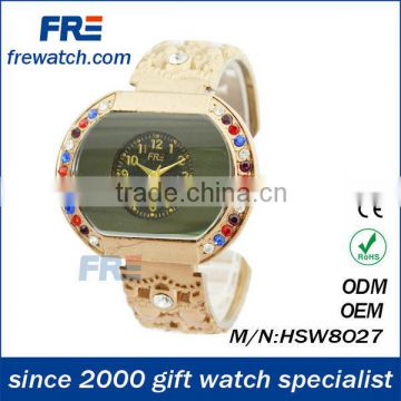Popular design watch wrist women watch with stone china wholesale