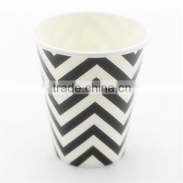 Wholesale Eco-friendly Black Chevron Party Paper Cup For Birthday Party