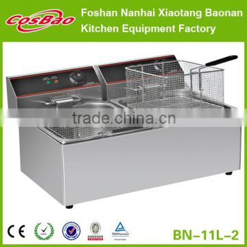 Commercial Counter Top Stainless Steel Double Tank Electric Chips Fryer BN-11L-2