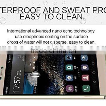 Andriod phone accessory for huawei p8 glass screen protector, round edge HD clear tempered glass screen protector for huawei p8