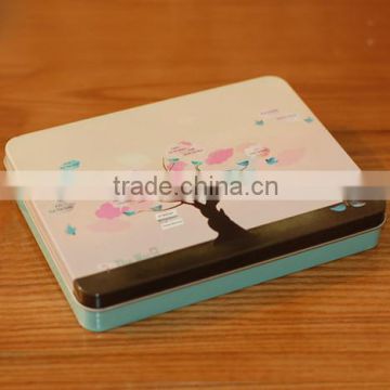 China supplier Wholesale rectangular custom printed cardboard metal tin box