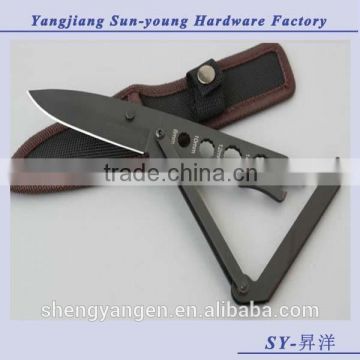OEM outdoor stainless fixed blade mutlifunctional camping hunting survival pocket knife /tool