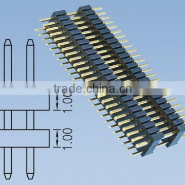 Double Row Double Body Straight 1.27 mm Pin Header H=1.0
