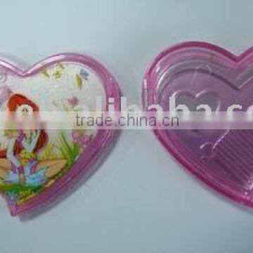 heart shape makeup mirror with comb