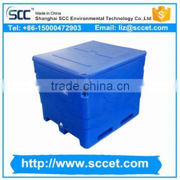 1000liter rotomolded Plastic fish insulation box, SCC fish container for sale