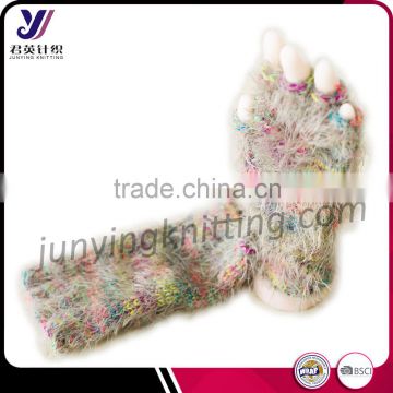 Fashion winter half finger woolen felt knitted gloves factory wholesale sales (accept custom)