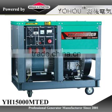 100V to 400V 12kw diesel generator 3 phase electric start