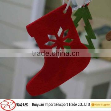 2015 Hot Sale Laser Cutting Felt Christmas Sock-shape Hanging Ornament