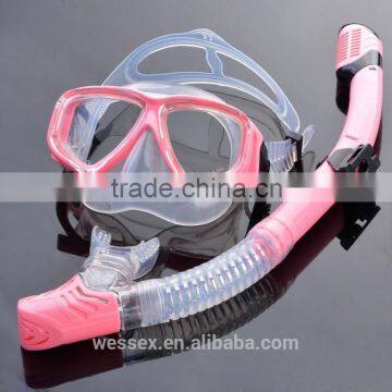 Pink diving mask and snorkel,swim mask,diving equipment