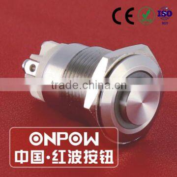 30 Years Industry Leader ONPOW Metal Push Button Switch GQ16H-10E/L/S Dia. 16mm ring illuminated CE ROHS