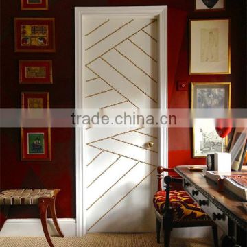 Euro simple design flat carving wooden white small wood doors