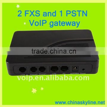 2 FXS+1 PSTN/sip fxs gateway