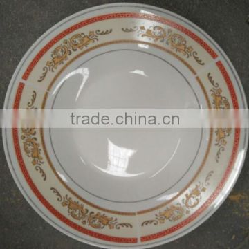 cheap china soup plate , wholesale asian soup plate , cheap white decal porcelain deep plate