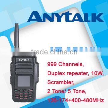 NEWEST 10W radio AT-650UV dual band walky talky walkie talkie with duplex repeater function