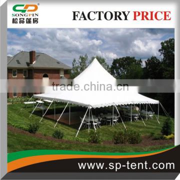 Cheap On sale 100 seater dining Rope and pole tent 40x40 with white draping