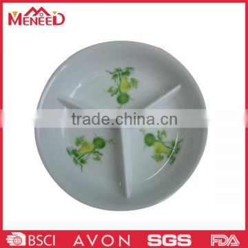 Family use good quality unique divided print dessert plates